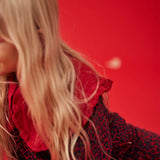 Animal Print Fleece Sweatshirt || Red Velvet