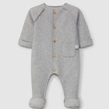 Organic Cotton Fleece Romper || Grey
