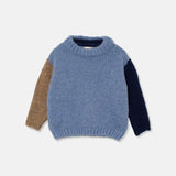 Tricot Colorblock Baby Sweater || Blue