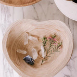 Deep Heart Shaped Wooden Bowl