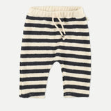 Organic Baby Pants || Navy Toweling Stripes