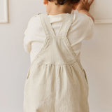 Cecil Overall with Fine Vertical Stripe || Sandy Brown Cloud