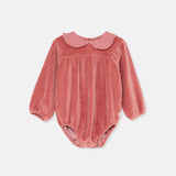 Organic Velour Baby Romper || Rose