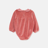 Organic Velour Baby Romper || Rose
