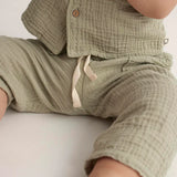 Soft Gauze Baby Pants || Frosty Green