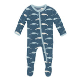 2 Way Zipper Footie || Deep Sea Narwhal