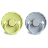 Frigg Rope Natural Rubber Pacifier || Green Tea & Powder Blue