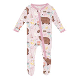2 Way Zipper Footie || Shrinking Violet Forest Party