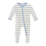 2 Way Zipper Footie || Pond Sweet Stripe