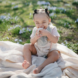 Organic Muslin Bib Set || Green Paisley & Fog