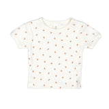 Pointelle Short Sleeve Top || Natural, Little Oranges