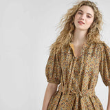 Womens Pintuck Indira Dress || Autumn Floral