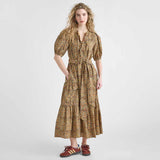 Womens Pintuck Indira Dress || Autumn Floral