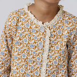 Girls Autumn Dress || Gold Climbing Floral