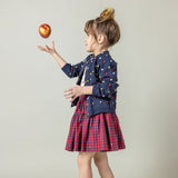 Girls Maribelle Skirt || Navy & Red Gingham