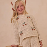 Crochet Knit Pullover || Cherries