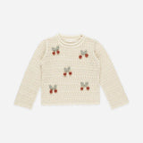 Crochet Knit Pullover || Cherries