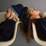 Organic Velour Scrunchie || Navy Bow