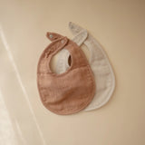 Organic Muslin Bib Set || Tan & Fog