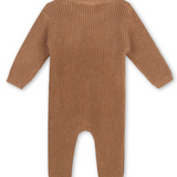 Smile Embroidered Chunky Knit Baby Jumpsuit || Organic Cotton