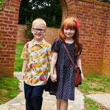 Girls Elizabeth Dress || Navy Carnation