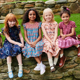Girls Adele Dress || Burgundy Garden Floral