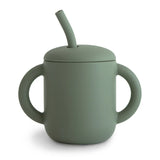 Silicone Training Cup & Straw || Dried Thyme