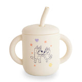 Bluey x Mushie Silicone Training Cup & Straw || Bluey & Ivory