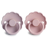 FRIGG Daisy Natural Rubber Pacifier Set || Baby Pink & Soft Lilac