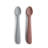 Silicone Feeding Spoon Set || Stone & Cloudy Mauve