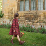 Girls Jaipur Dress || Red Autumn Strawflower