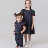 Girls Elizabeth Dress || Navy Carnation