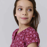 Girls Adele Dress || Burgundy Garden Floral