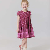 Girls Adele Dress || Burgundy Garden Floral