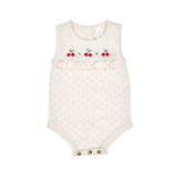 Ruffle Romper || Natural, Cherries