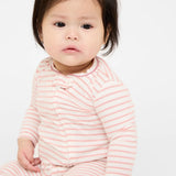Ziggy Zip Romper || Dusty Rose Mini Stripe
