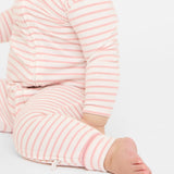 Ziggy Zip Romper || Dusty Rose Mini Stripe