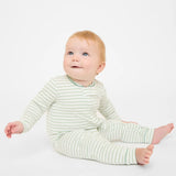 Ziggy Zip Romper || Dusty Seafoam Mini Stripe