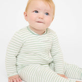 Ziggy Zip Romper || Dusty Seafoam Mini Stripe