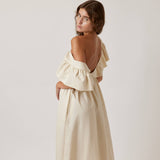 Ruffle Sleeve Midi Dress