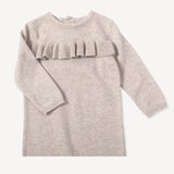 Milan Sweater Knit Ruffle Baby Jumpsuit || Oatmeal Heather