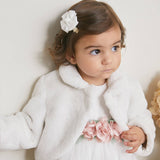 Girls Faux Fur Jacket || Ivory