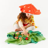Handpainted Wooden Mushrooms Set