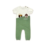 Farm Jacquard Knit Baby Jumpsuit || Natural & Green