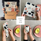 Organic Beeswax Food Wrap Set || Blue Flowers