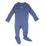 Organic 2 Way Zipper Footie || Slate
