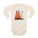 Unbleached Long Sleeve Onesie || Bear with Me
