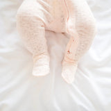 Organic Pointelle 2 Way Zipper Footie || Cotton Candy