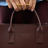 Jackie Midi Tote Bag || Chocolate Classic Leather