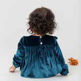 Baby Girls Velour Quinn Bubble || Midnight Blue